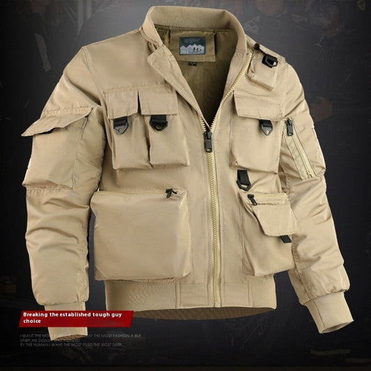 Men's Multi-Pocketed Utility Bomber Jacket