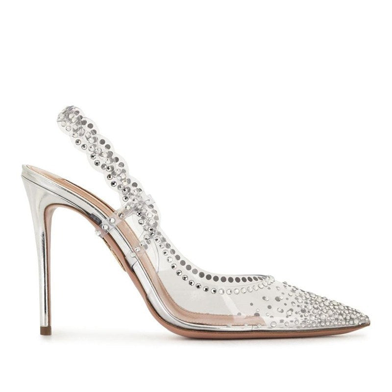 Rhinestone Pointed Toe Stiletto Heel Pumps