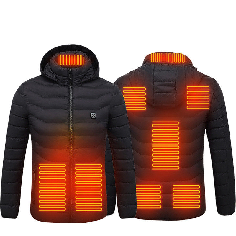 Men's Electric Heating Insulated Hooded Windbreaker Puffer Jacket