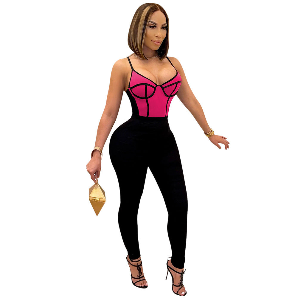 Corset Top Design Skin Tight Women's Jumpsuit