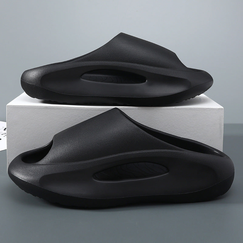 Unisex Peep Toe Slipper Hollow-Out Flat Beach Slipper Slides