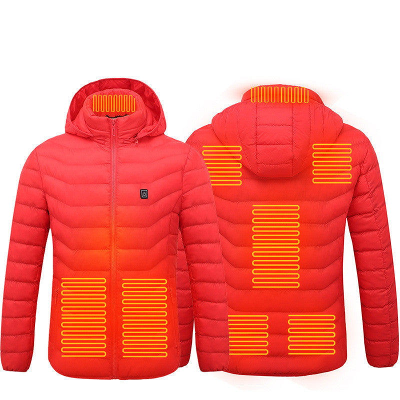 Men's Electric Heating Insulated Hooded Windbreaker Puffer Jacket