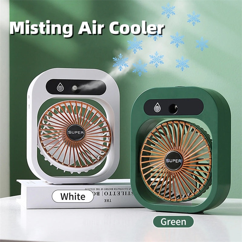 Air Cooling USB Rechargeable Humidifier Portable Spray Fan w/ 3 Wind Speeds