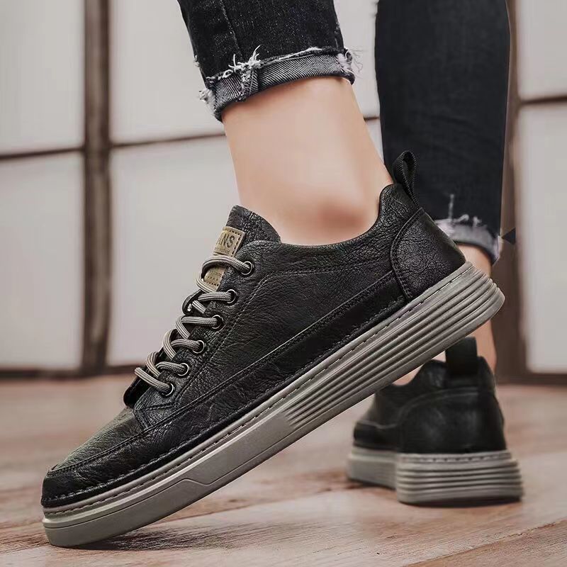 Men's Leather Lace-Up Oxford Style Sneakers