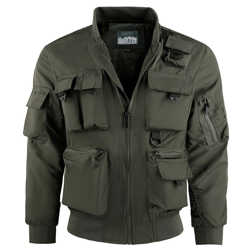 Men's Multi-Pocketed Utility Bomber Jacket