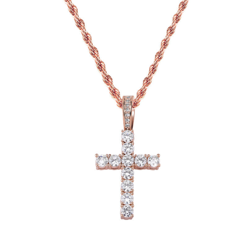 Cross/Ankh Design Hip-Hop Zirconia Chain Necklace