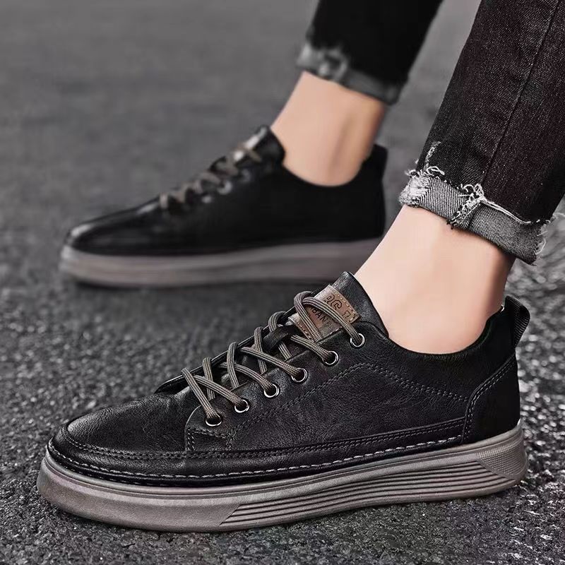 Men's Leather Lace-Up Oxford Style Sneakers