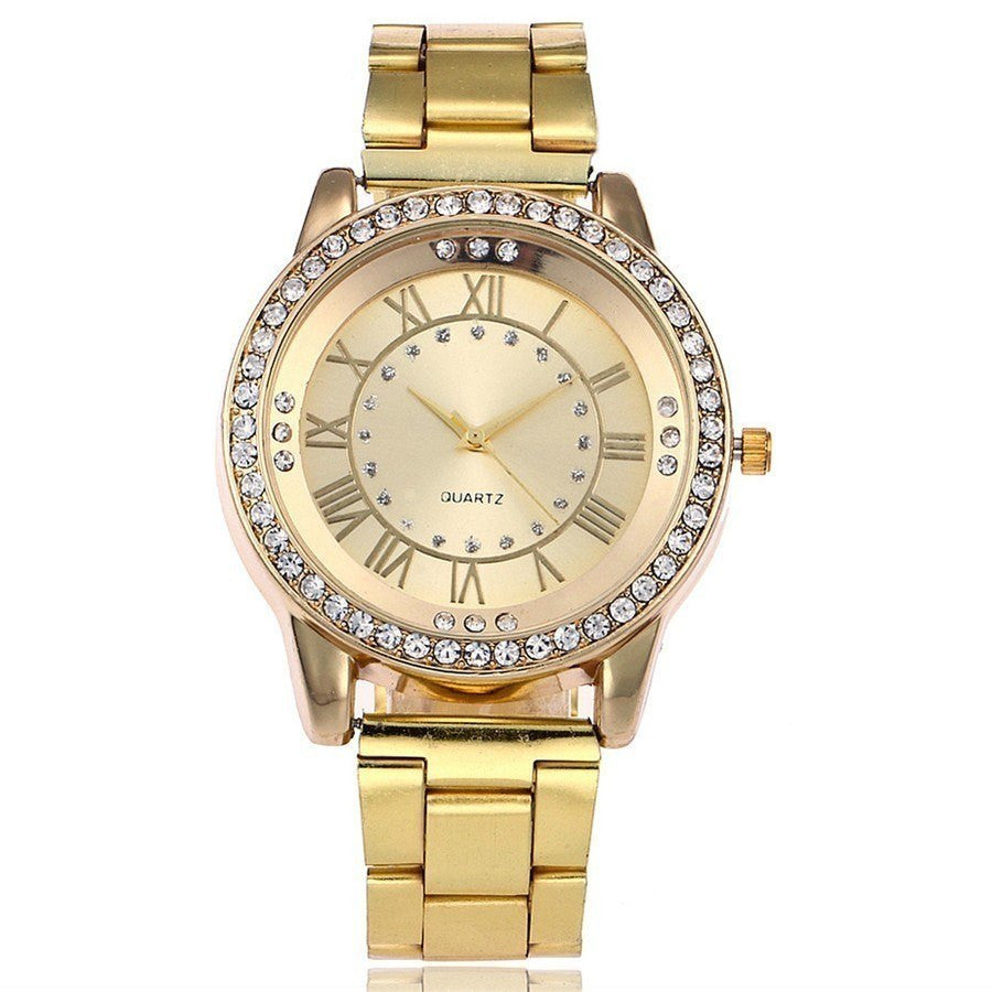 Rhinestone Rose Gold/Gold/Silver Quartz Women's Stainless Steel Watch