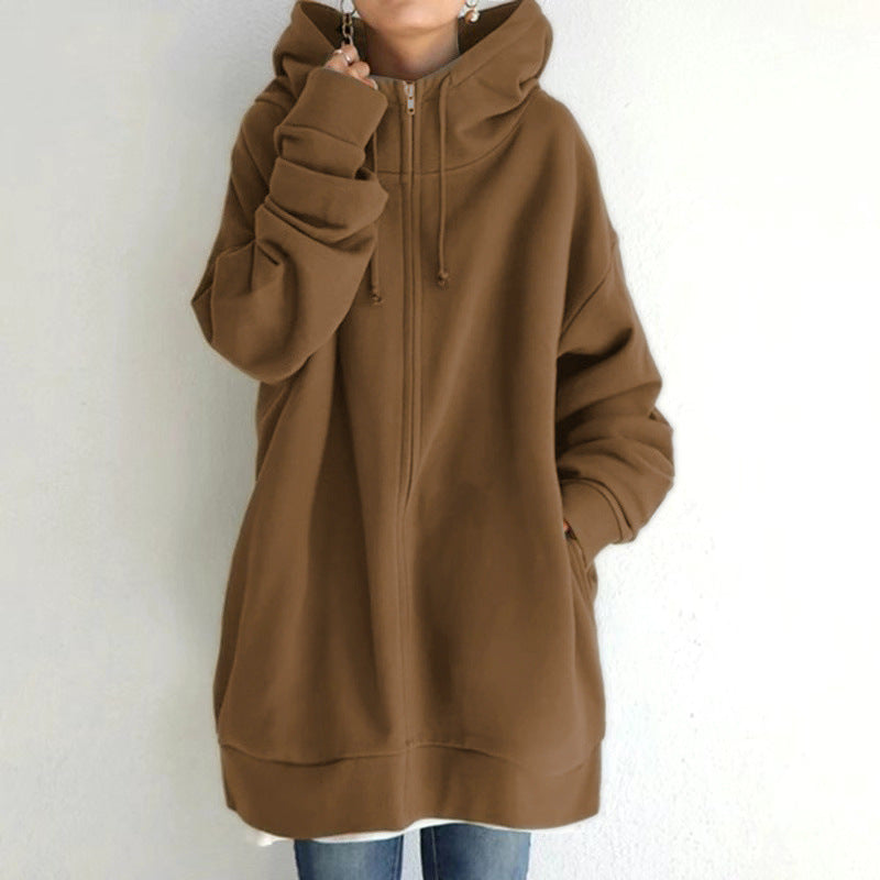 Oversized Drawstring Women's Fuzzy Long Sleeve Sports Pullover Zipper Hoodie Sweatshirt to 5X Plus Size
