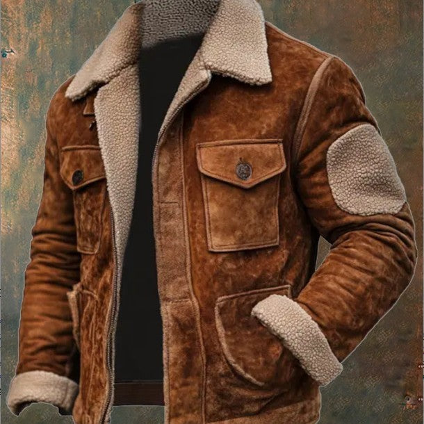 Men's Lambswool Lined Multi-Pocketed Zipper Jacket