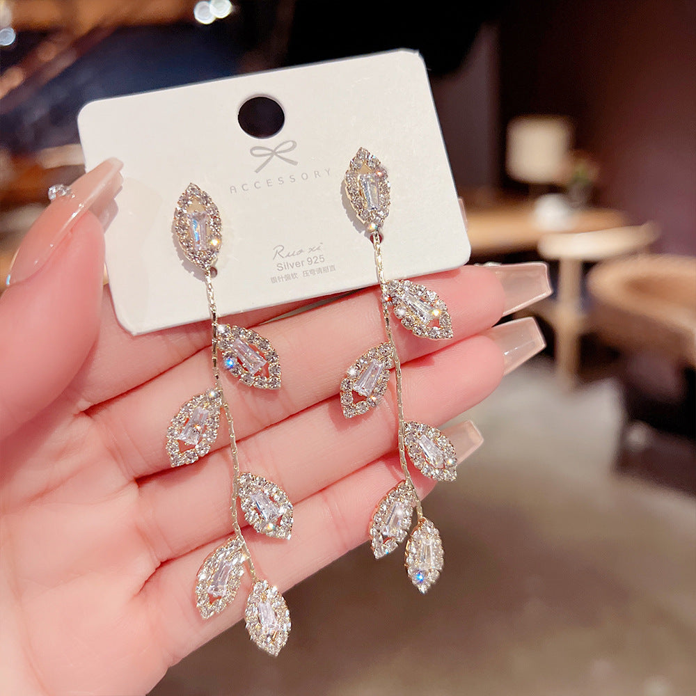 Assorted Hanging Sterling Silver/Gold Needle Light Rhinestone Pearl/Tassel Earrings