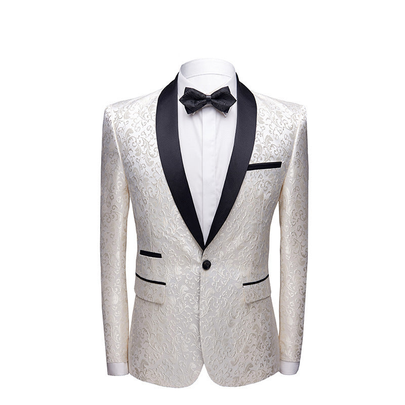 Men's Paisley Colorblock Tuxedo Wedding/Party/Prom Formal Suit