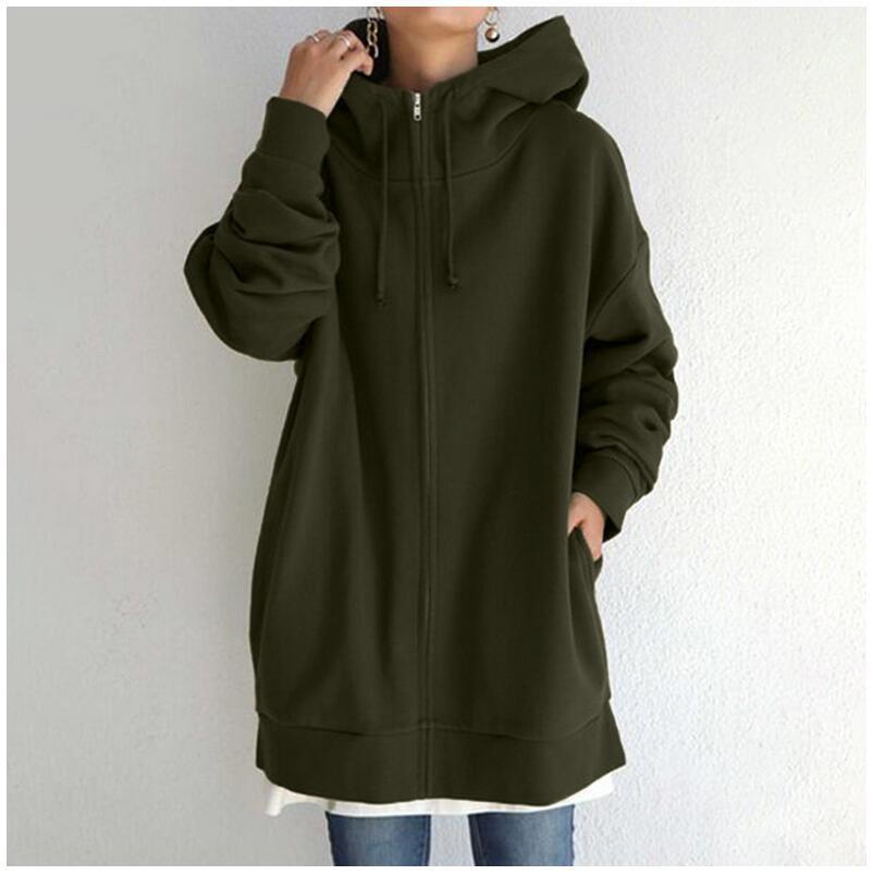 Oversized Drawstring Women's Fuzzy Long Sleeve Sports Pullover Zipper Hoodie Sweatshirt to 5X Plus Size