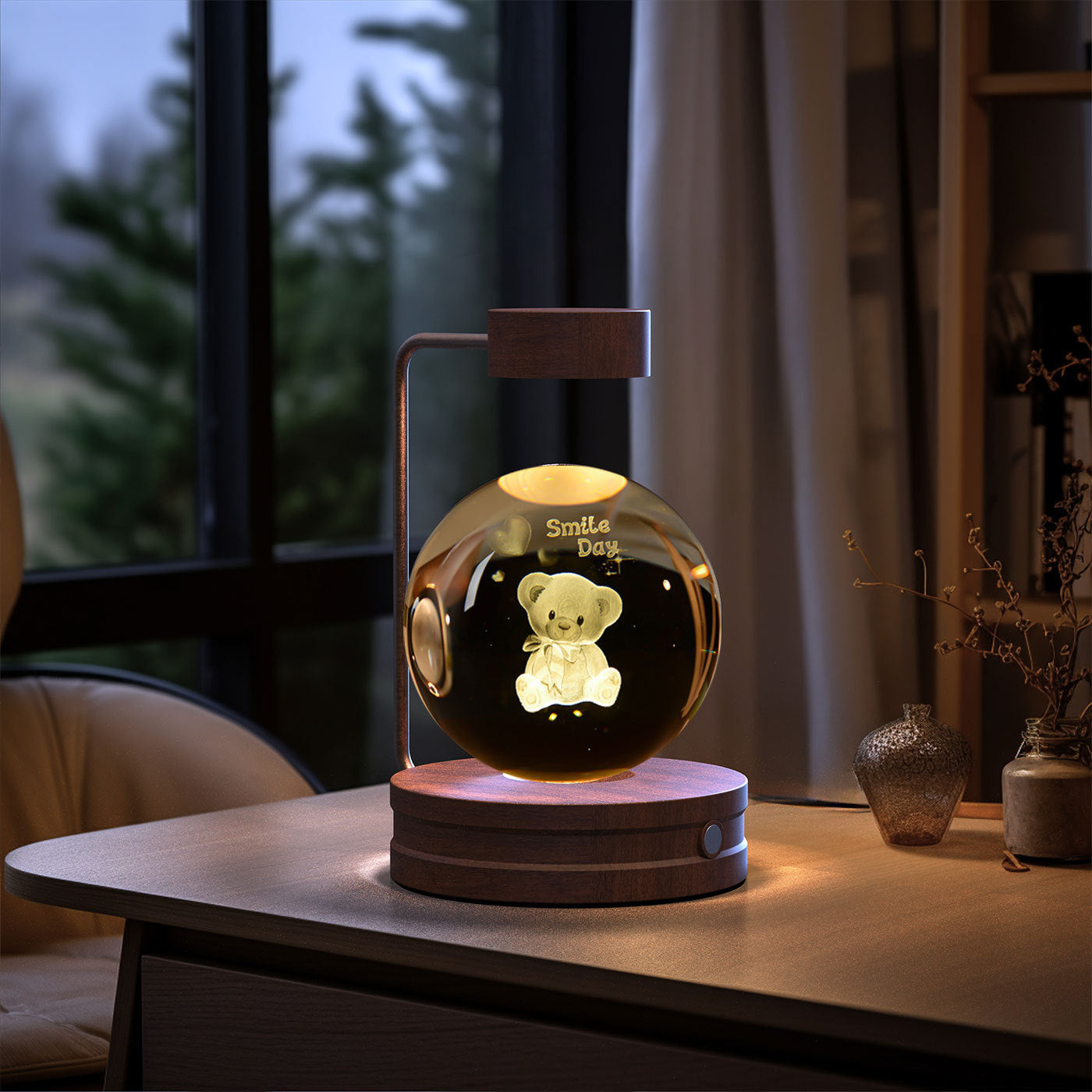 Crystal Ball Cosmic Indoor USB Bedside Night Light Lamp