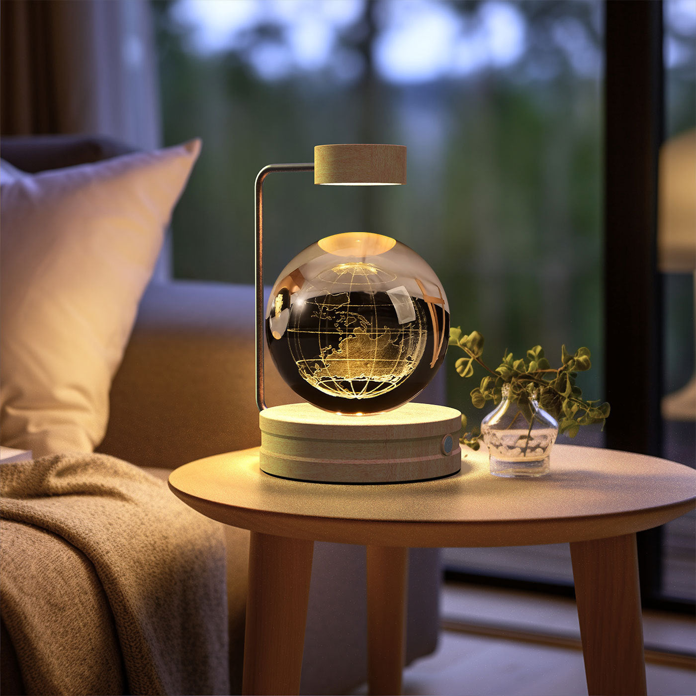 Crystal Ball Cosmic Indoor USB Bedside Night Light Lamp