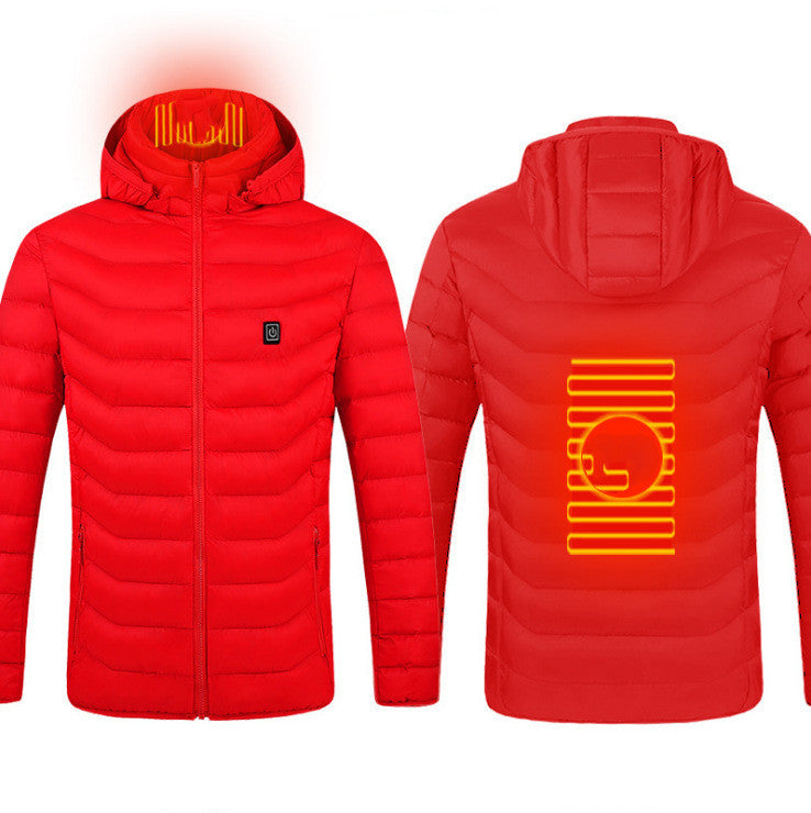 Men's Heated USB Electric Cotton Down Thermal Cotton Puffer Down Jacket