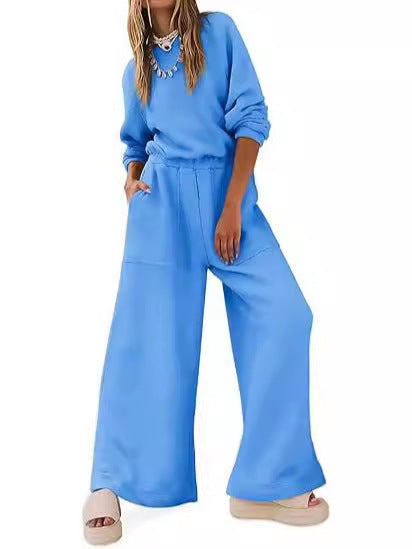 Knitted Long Sleeve Women's Solid Color Backless Sweater Jumpsuit