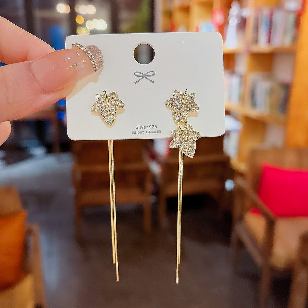 Assorted Hanging Sterling Silver/Gold Needle Light Rhinestone Pearl/Tassel Earrings