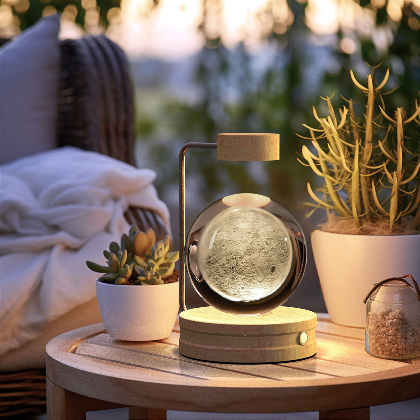 Crystal Ball Cosmic Indoor USB Bedside Night Light Lamp