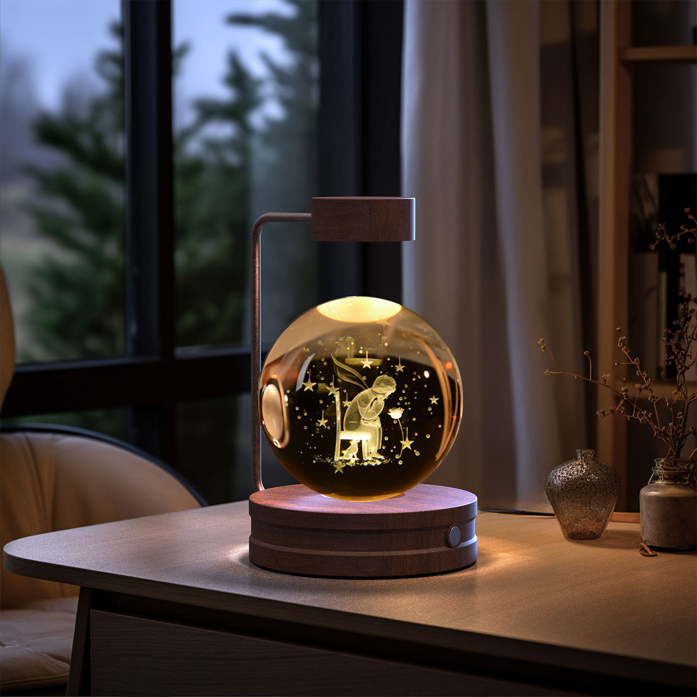 Crystal Ball Cosmic Indoor USB Bedside Night Light Lamp