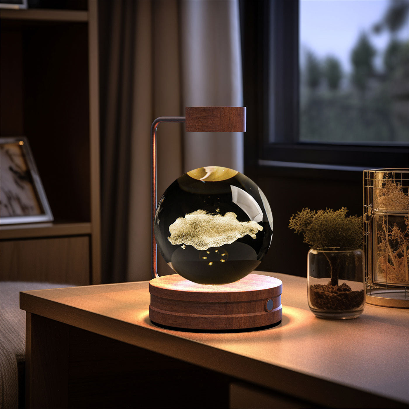 Crystal Ball Cosmic Indoor USB Bedside Night Light Lamp