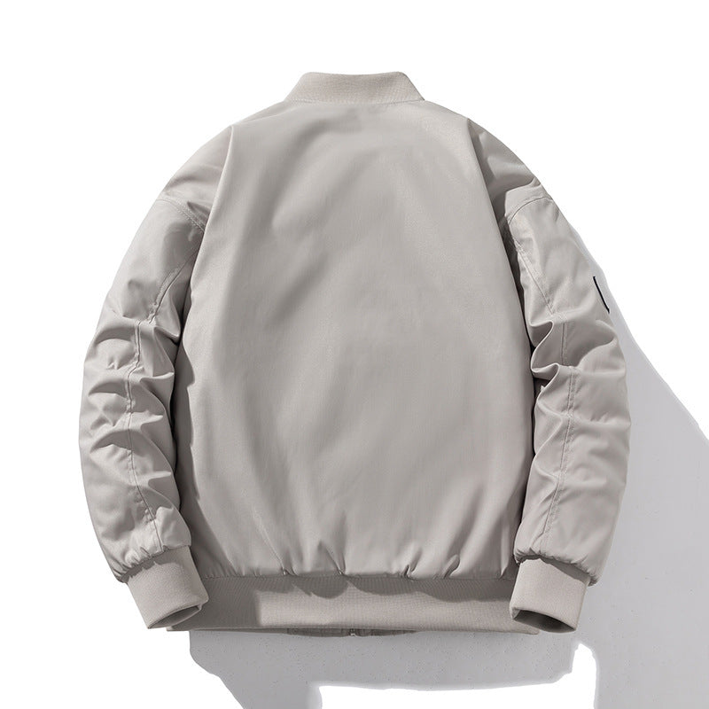 Men's Patch Design Japanese Style Alphabet Embroidered Aviator Bomber Jacket