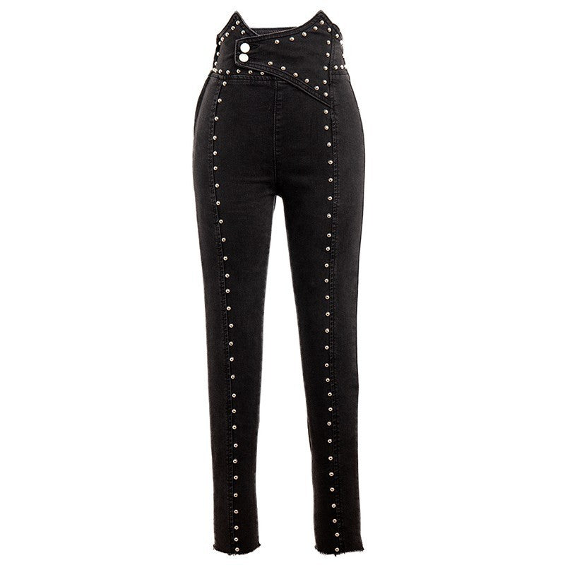 Hot Drill Rivet Design Women's Jeggings