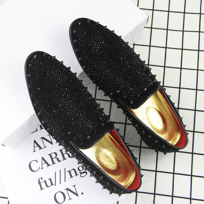 Men's Spike Stud Design Slip-On Loafer Dress Shoes