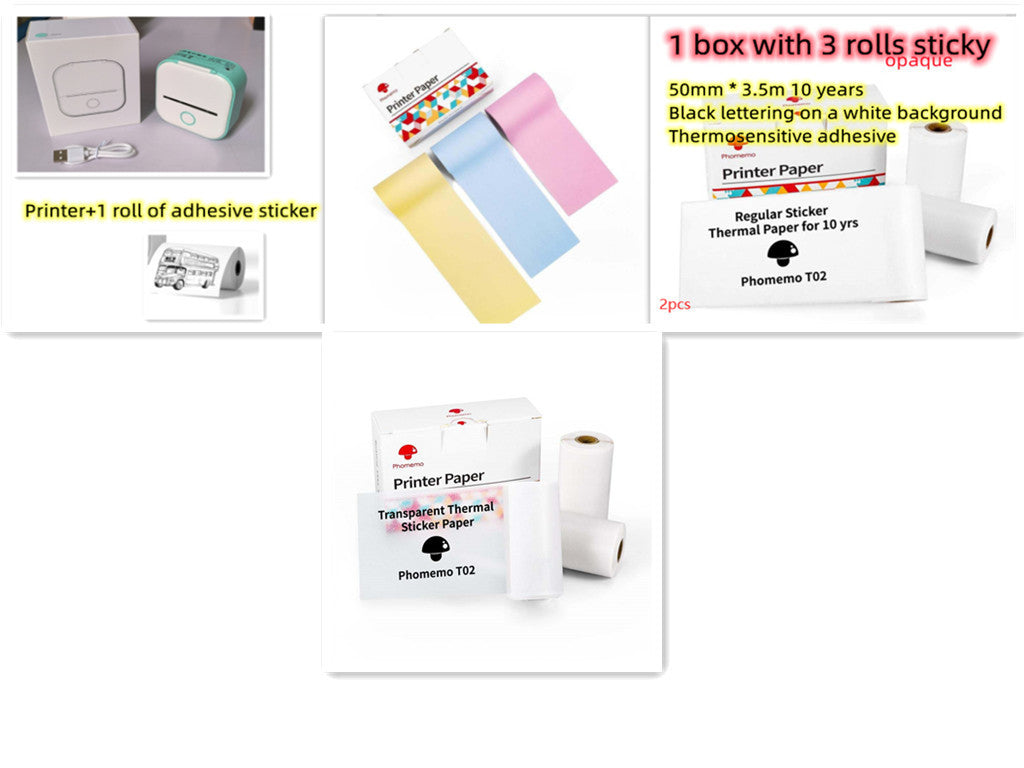 Portable Quiz Q&A Mini Thermal Bluetooth Compatible Mini Label/Price Tag Printer