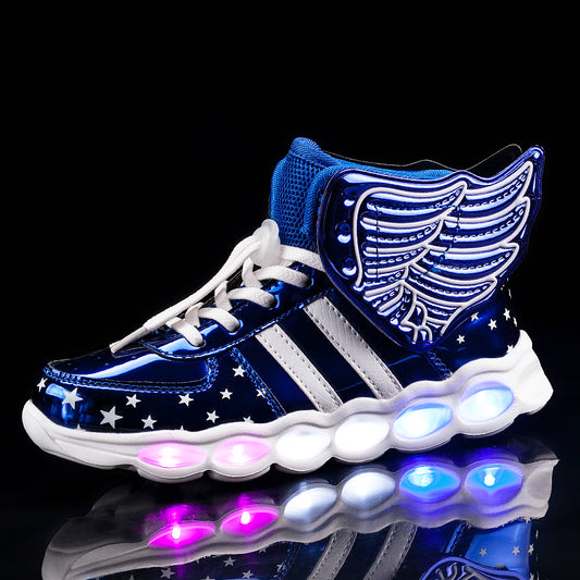 Metallic Rechargeable Wings Glitter Women's Sneakers