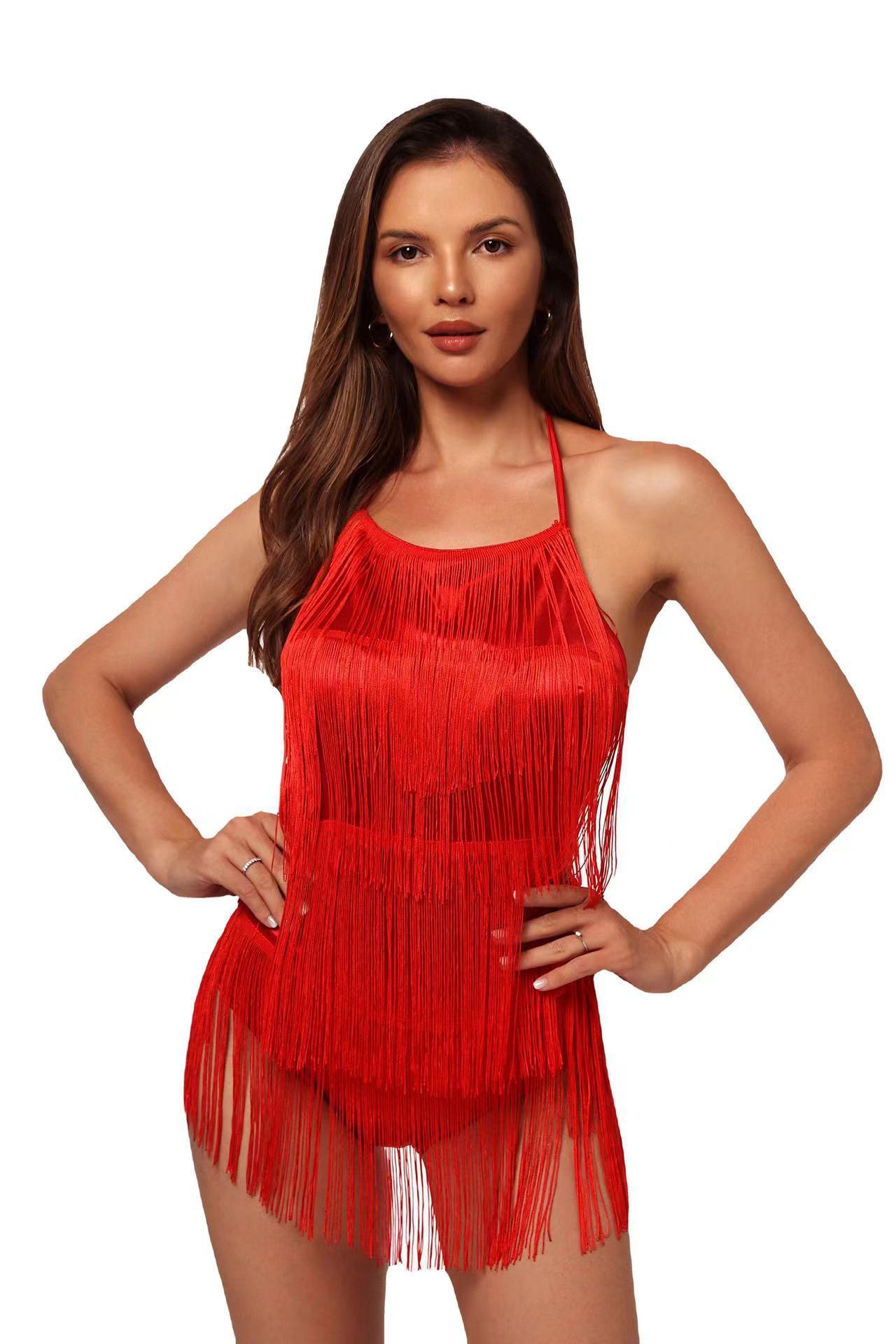 Backless Tassel Fringe Women's Sleeveless Shorts Romper