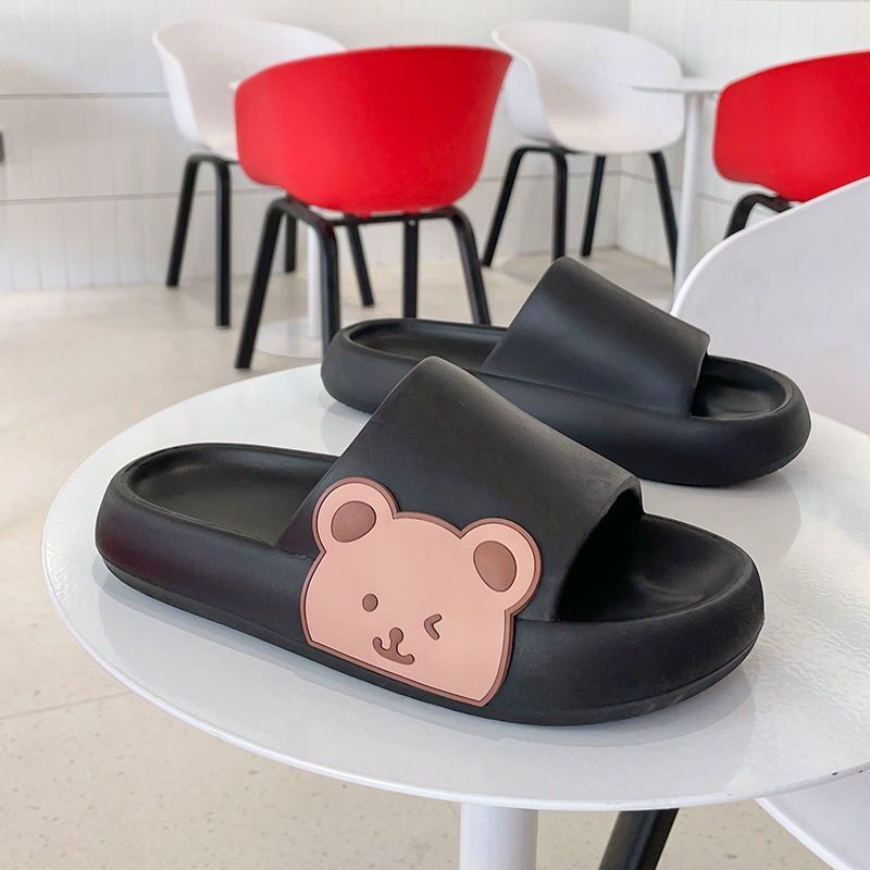 Unisex Teddy Bear/Bunny Thick Sole Flip-Flop Slipper Slides