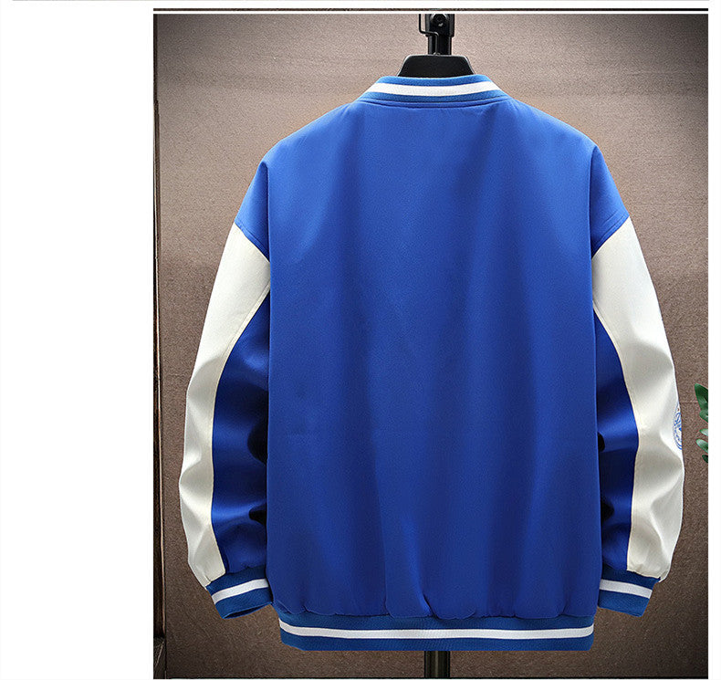Men's Hip-Hop "Dopestyle" Letter Print Button-Up Varsity Baseball Bomber Jacket