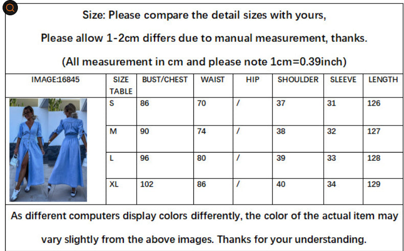 Denim Bohemian Ruched Deep V-Neck Long Sleeve High Slit Maxi Jean Dress