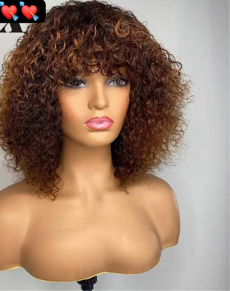 Peruvian Jerry Curly Highlighted Colored Wigs Remy 100% Human Hair Wigs