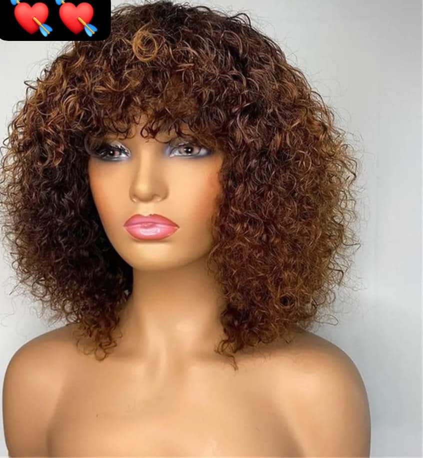 Peruvian Jerry Curly Highlighted Colored Wigs Remy 100% Human Hair Wigs