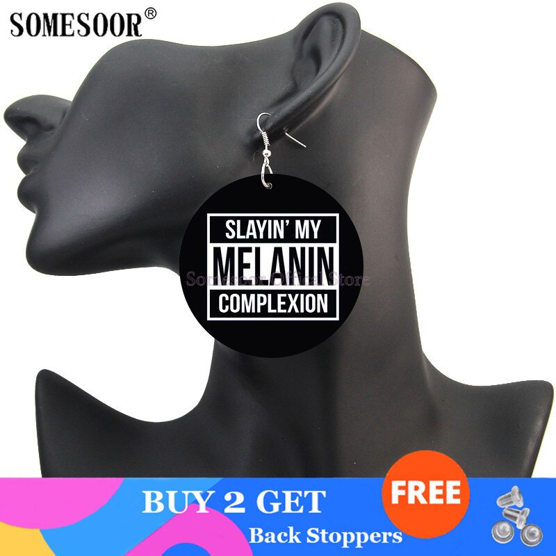 Black Live Matter Sayings Blessing Women Wooden Drop Earrings