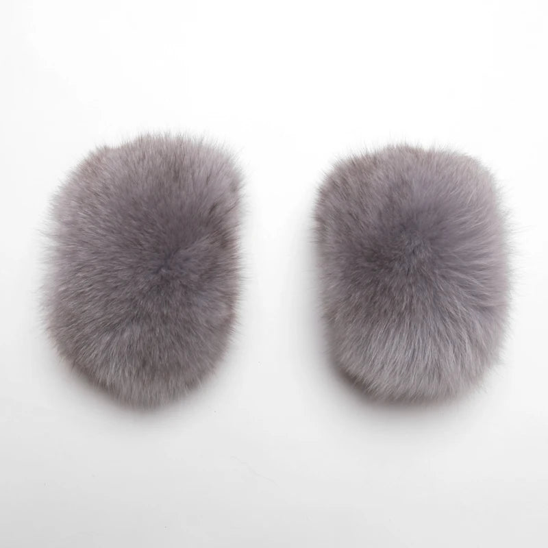 Colorblock Real Fur Oversized Collar Hip-Hop Design Women's Hooded Full Pelt Trenchcoat