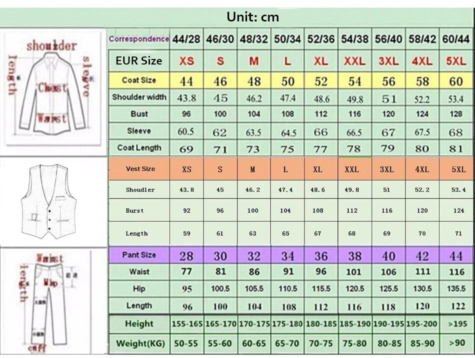 White/Yellow Men's Double Breasted Tuxedo Blazer Jacket with Vest & Pants 3-Piece Formal Prom/Wedding/Party Suit