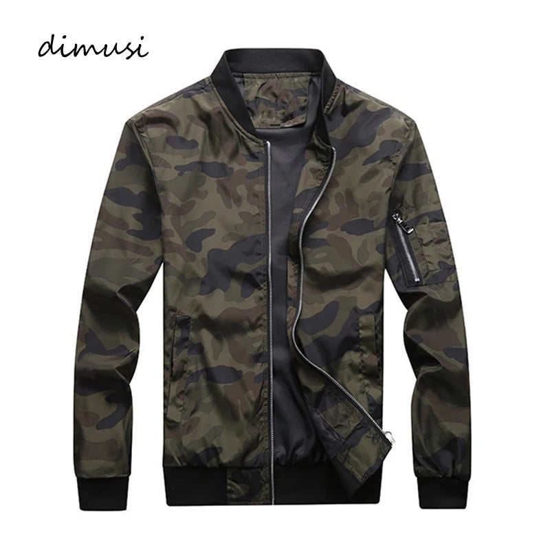 Men's Camouflauge O-Neck Zipper Bomber Jacket