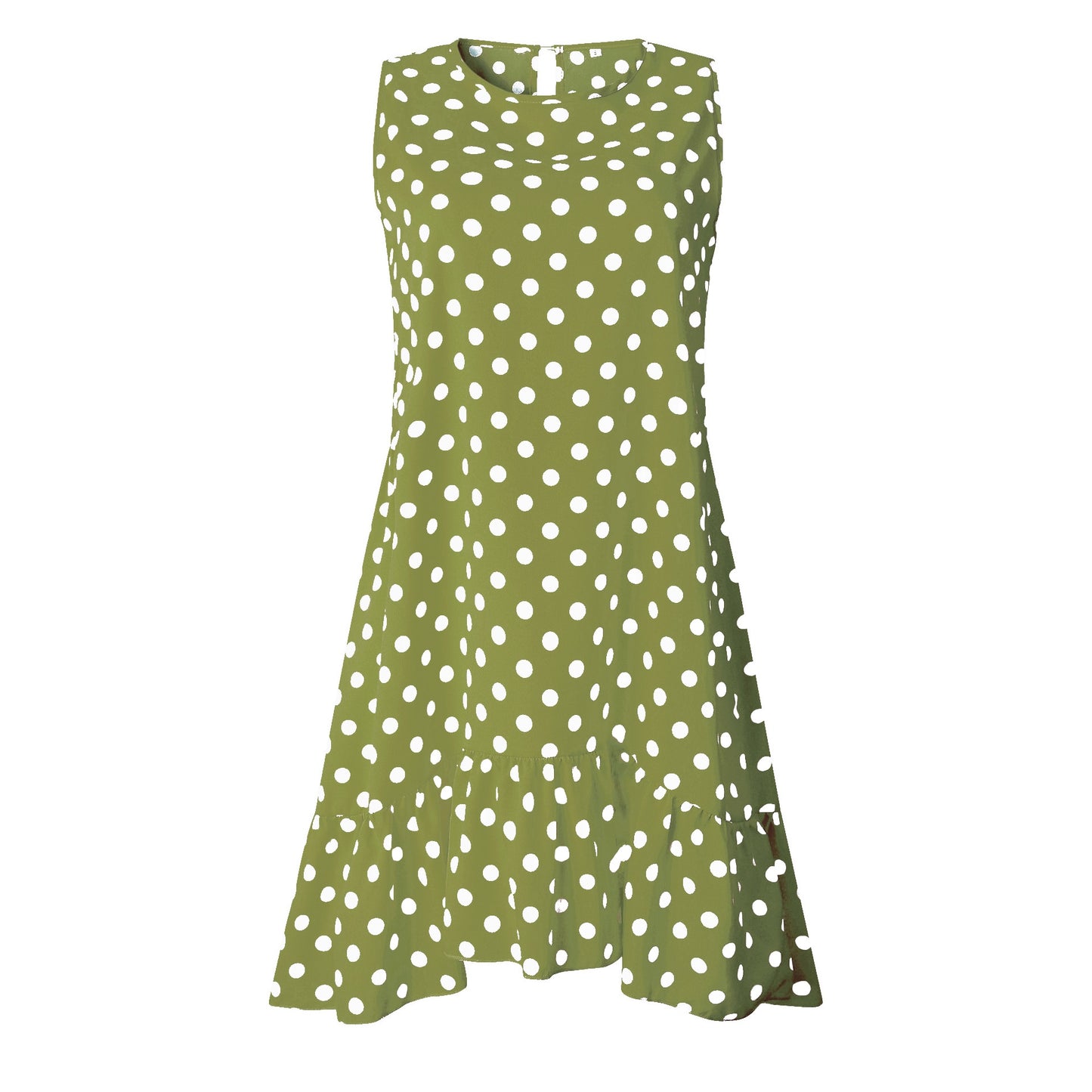 Polka Dot Chiffon Sleeveless Mini Sundress Plus to 3X