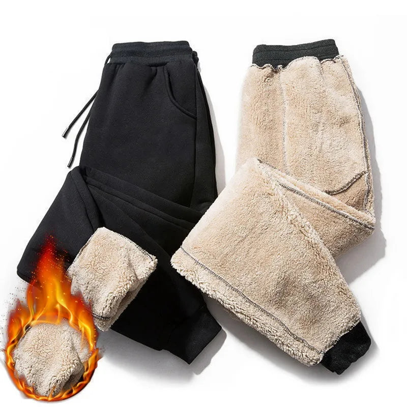 Men's Winter Thermal Letter Printed Cotton Sweatpants