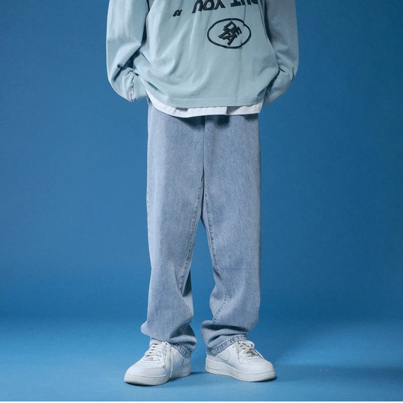 Mens Denim Baggy Streetwear Hip-Hop Loose Jeans