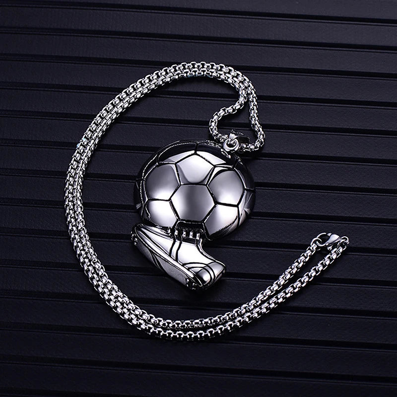 Metal Soccer Ball w/ Shoe Pendant Necklace Chain