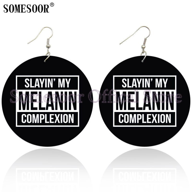 Black Live Matter Sayings Blessing Women Wooden Drop Earrings