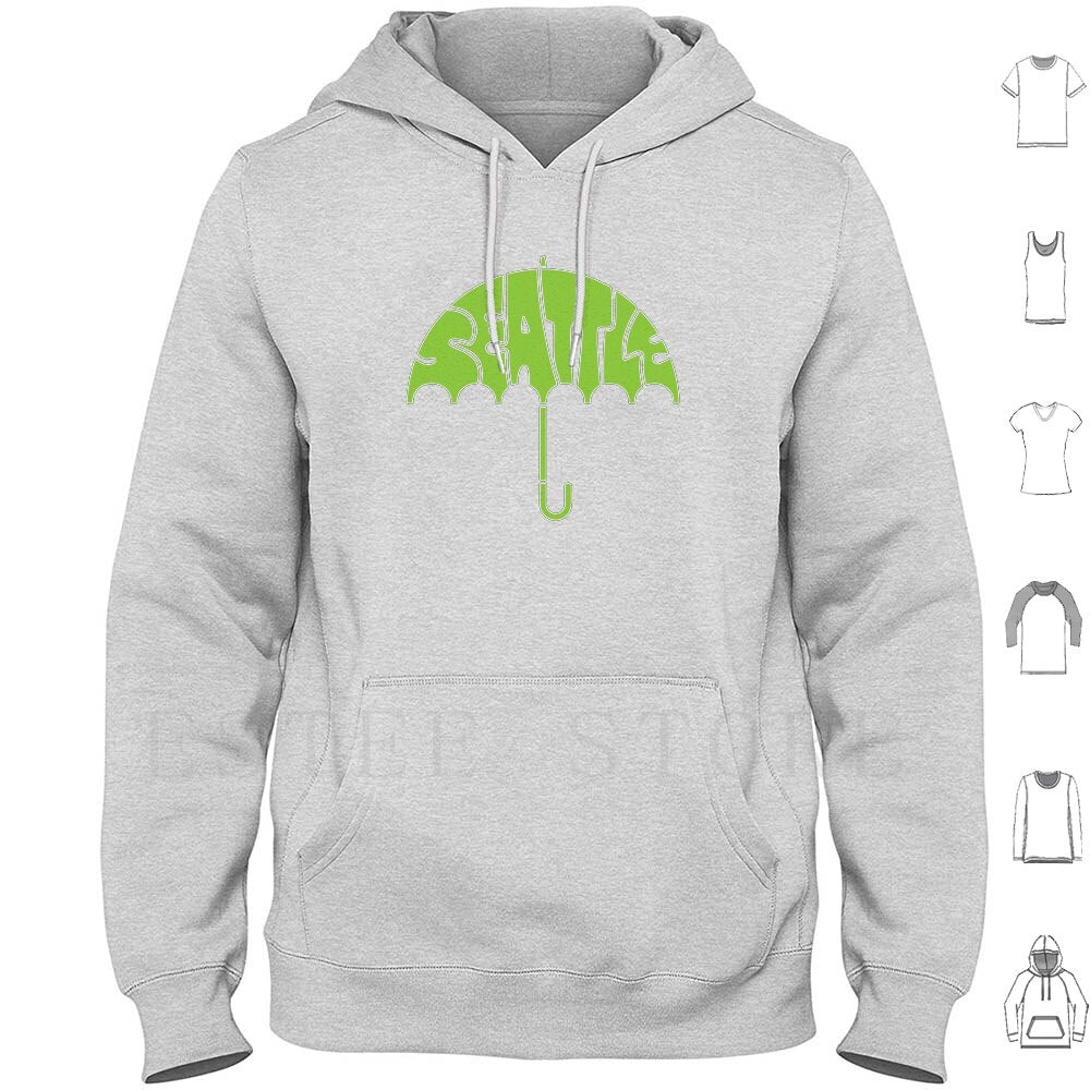 Men's Seattle Rain Umbrella Long Sleeve Hoodie/Sweatshirt