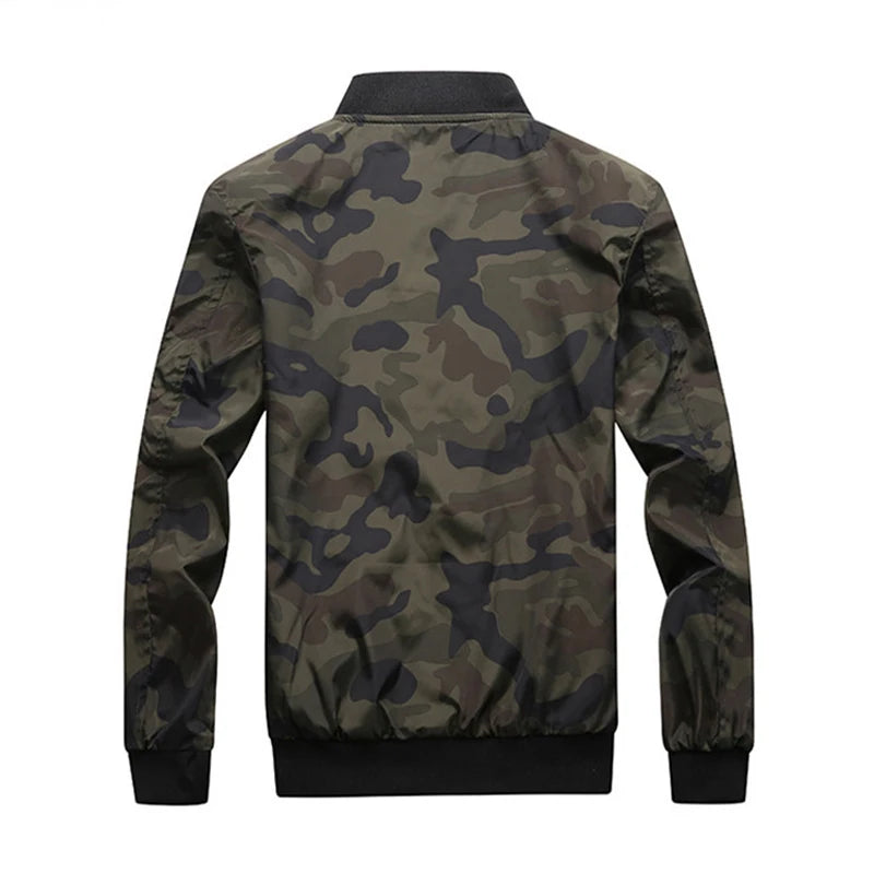 Men's Camouflauge O-Neck Zipper Bomber Jacket