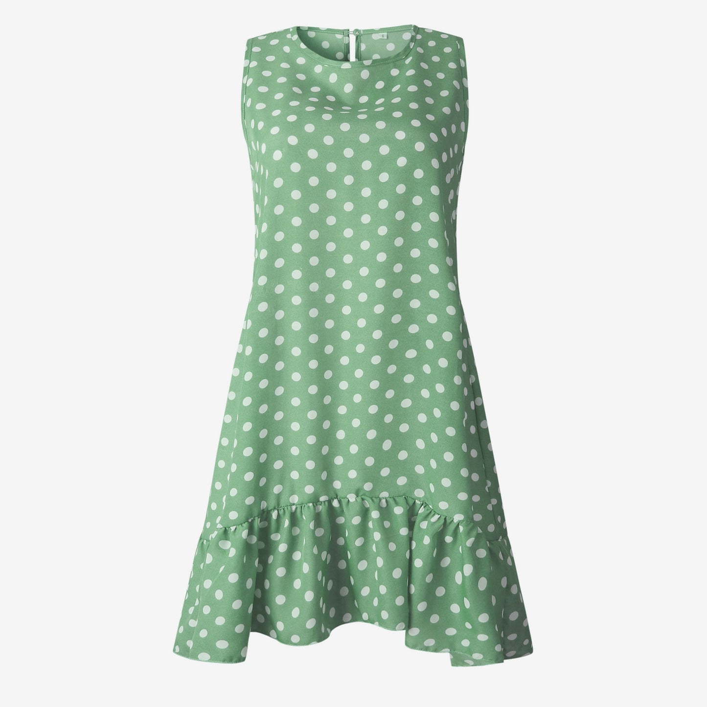 Polka Dot Chiffon Sleeveless Mini Sundress Plus to 3X