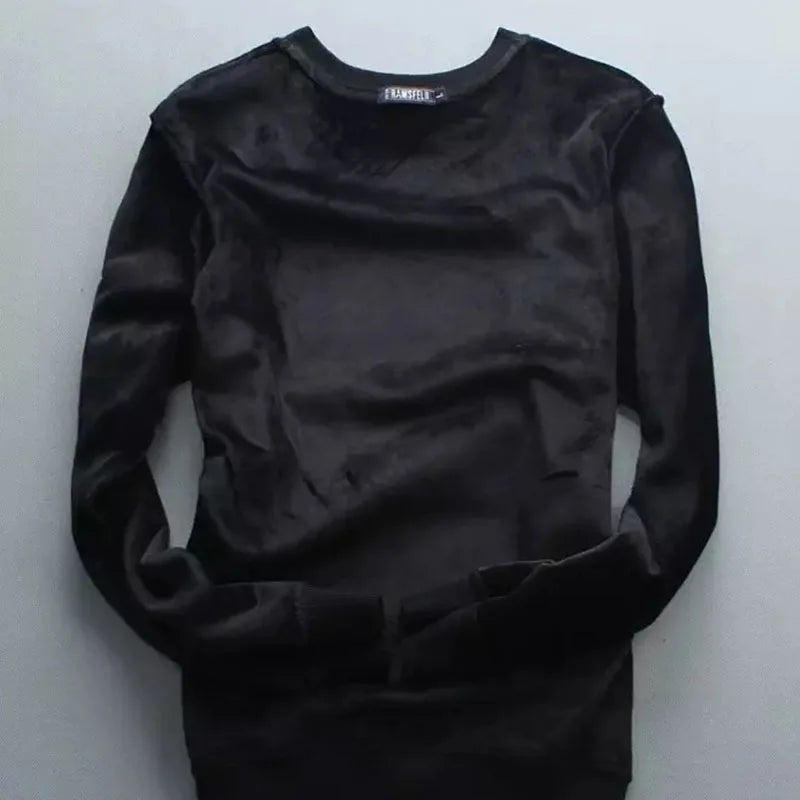 Men's Black Rhinestone Bumblebee/Skull Print Long Sleeve Hip-Hop O-Neck Sweatshirt