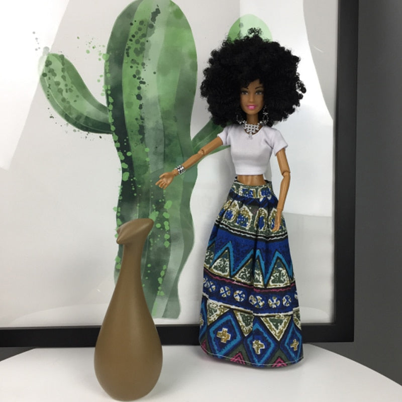 30CM African Black Moveable Joint Body Dolls